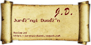 Jurányi Dusán névjegykártya